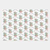 Feuille De Papier Cadeau joyeux lapin d'aquarelle de Pâques 3 motifs différ (Devant)