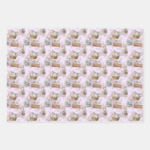 Feuille De Papier Cadeau Joyeux Lapin De Pâques Dans Un Panier (Devant 2)