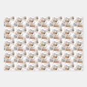 Feuille De Papier Cadeau Joyeux Lapin De Pâques Dans Un Panier (Devant)