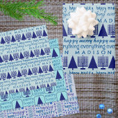 Feuille De Papier Cadeau Joyeux Marine Interconfessionnel Tout Ajouter Nom 