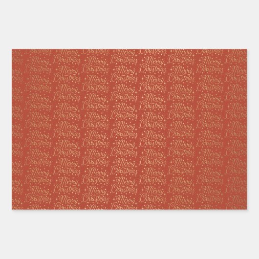 Feuille De Papier Cadeau Joyeux Motif de script de Noël (Devant)