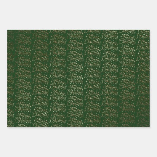 Feuille De Papier Cadeau Joyeux Motif de script de Noël (Devant 3)