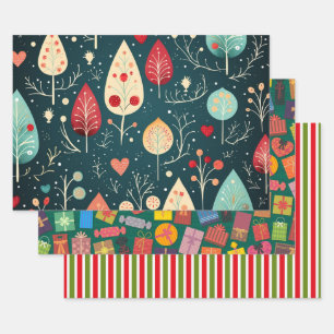 Feuille De Papier Cadeau Joyeux motif design de Noël