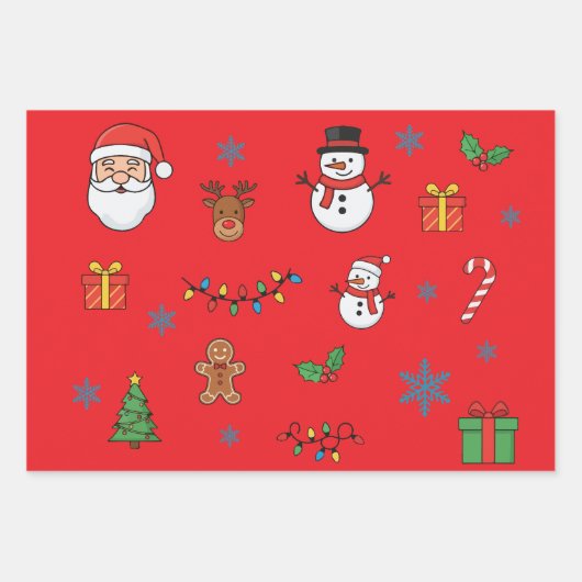 Feuille De Papier Cadeau Joyeux Noël (Devant)
