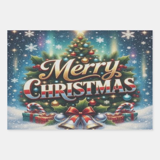 Feuille De Papier Cadeau Joyeux Noël (Devant)