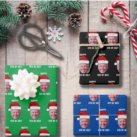 Feuille De Papier Cadeau Joyeux Noël 4 juillet Joe Biden