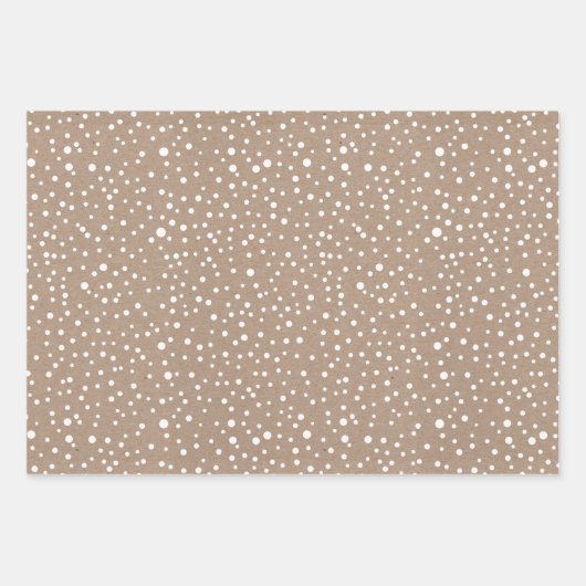 Feuille De Papier Cadeau Joyeux Noël, arbres, vacances rustiques pois (Devant 3)