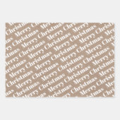 Feuille De Papier Cadeau Joyeux Noël, arbres, vacances rustiques pois (Devant 2)