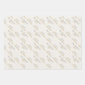 Feuille De Papier Cadeau Joyeux Noël Argent & Or Script, Personnalisé (Devant)