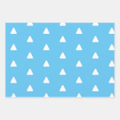 Feuille De Papier Cadeau Joyeux Noël bleu clair triangle (Devant)