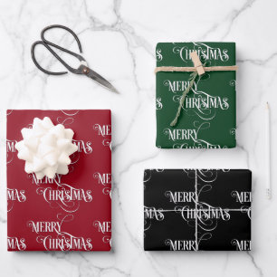 Feuille De Papier Cadeau Joyeux Noël Calligraphie
