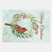 Feuille De Papier Cadeau Joyeux Noël Cardinal Classique (Devant)