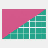 Feuille De Papier Cadeau Joyeux Noël chaud rose émeraude vert (Devant 3)