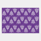 Feuille De Papier Cadeau Joyeux Noël Chèvre Arbres de Noël (Devant 2)