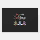 Feuille De Papier Cadeau Joyeux Noël Croix Noël Arbre Rétro (Devant)