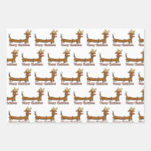 Feuille De Papier Cadeau Joyeux Noël Dachshund (Devant)