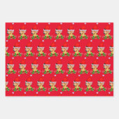 Feuille De Papier Cadeau Joyeux Noël Dachshund (Devant 3)