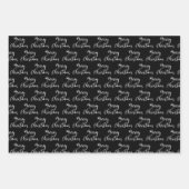 Feuille De Papier Cadeau Joyeux Noël d'arbre blanc personnalisé moderne (Devant 2)