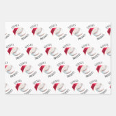 Feuille De Papier Cadeau Joyeux Noël de baseball personnalisé (Devant 2)