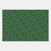 Feuille De Papier Cadeau Joyeux Noël Élégant Texte Script (Devant 3)