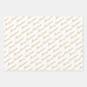 Feuille De Papier Cadeau Joyeux Noël Élégant Texte Script (Devant 2)