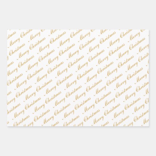 Feuille De Papier Cadeau Joyeux Noël Élégant Texte Script (Devant 2)