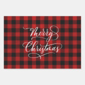 Feuille De Papier Cadeau Joyeux Noël En vichy Joyeux Noël (Devant)