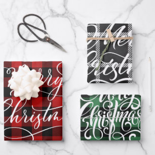 Feuille De Papier Cadeau Joyeux Noël En vichy Joyeux Noël