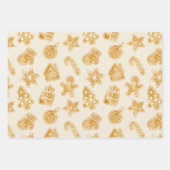 Feuille De Papier Cadeau Joyeux Noël Gingerbread Cookies (Devant 3)