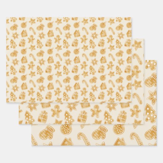 Feuille De Papier Cadeau Joyeux Noël Gingerbread Cookies (Lot)