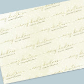 Feuille De Papier Cadeau Joyeux Noël Gold Calligraphie Script personnalisé