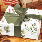 Feuille De Papier Cadeau Joyeux Noël hiver Holly verdure
