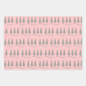 Feuille De Papier Cadeau Joyeux Noël Houndstooth rose (Devant)