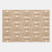 Feuille De Papier Cadeau Joyeux Noël Kraft Monogram Brother (Devant)