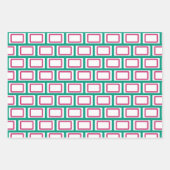 Feuille De Papier Cadeau Joyeux Noël Magenta Hot Pink Emerald Green (Devant 2)