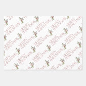 Feuille De Papier Cadeau Joyeux Noël moderne Vacances vertes (Devant)