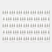 Feuille De Papier Cadeau Joyeux Noël Motif de l'arbre Houndstooth (Devant)