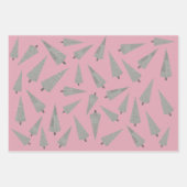 Feuille De Papier Cadeau Joyeux Noël Motif de l'arbre Houndstooth (Devant 2)