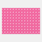 Feuille De Papier Cadeau Joyeux Noël Nom Monogramme Ado rose Fille (Devant 3)