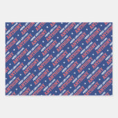 Feuille De Papier Cadeau Joyeux Noël Nom Monogramme Marine Ado rouge garçon (Devant)