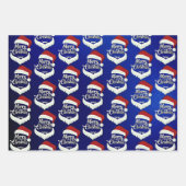 Feuille De Papier Cadeau Joyeux Noël Père Noël Motif (Devant 3)