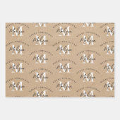 Feuille De Papier Cadeau Joyeux Noël personnalisé Kraft Monogramme (Devant 2)
