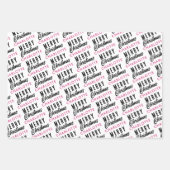 Feuille De Papier Cadeau Joyeux Noël personnalisé Nom rose tendance (Devant)