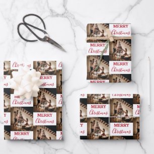 Feuille De Papier Cadeau Joyeux Noël Photo de famille personnalisée