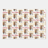 Feuille De Papier Cadeau Joyeux Noël Photo Snowflake Nom Red Gold (Devant 3)