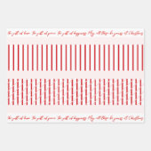 Feuille De Papier Cadeau Joyeux Noël Red Stripes & Soft Pink (Devant 3)