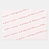 Feuille De Papier Cadeau Joyeux Noël Red Stripes & Soft Pink (Devant 2)