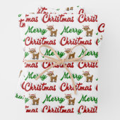 Feuille De Papier Cadeau Joyeux Noël Reindeer rouge vert script (En situation)