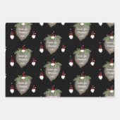 Feuille De Papier Cadeau Joyeux Noël Rouge Casquette Buffalo Plaid Gnomes E (Devant)