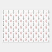 Feuille De Papier Cadeau Joyeux Noël rouge et blanc moderne (Devant 3)